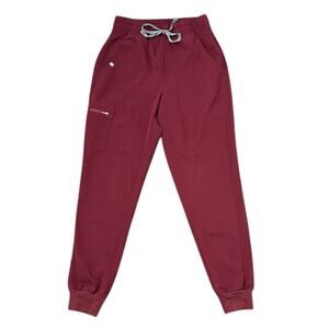 Figs Maroon Technical Collection Jogger Pants with Elastic Waist